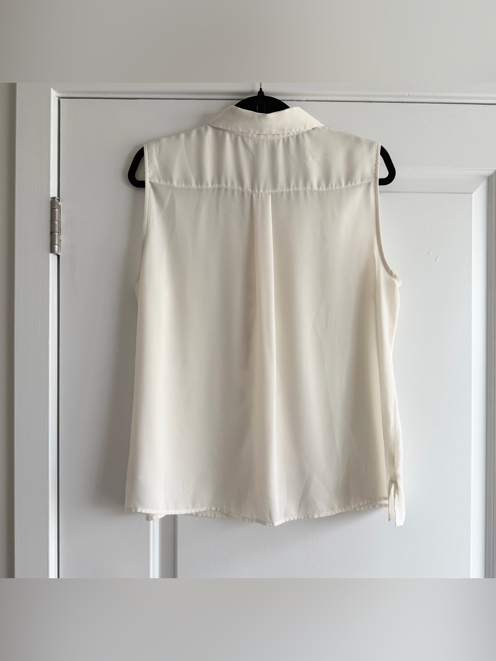 Brooks Brothers Cream Sheer Ruffle Front Button Down Blouse - Picture 2 of 5